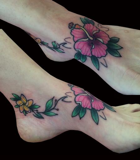 Tattoos - Hibiscus & Plumeria - 100279